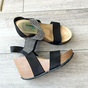 BioNatura Chic Minimalist Cork Wedge Strappy Sandals Made in Italy